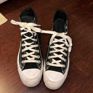 Black platform Converse